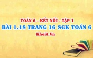 Bài 1.18 trang 16 SGK Toán 6 tập 1 Kết nối tri thức